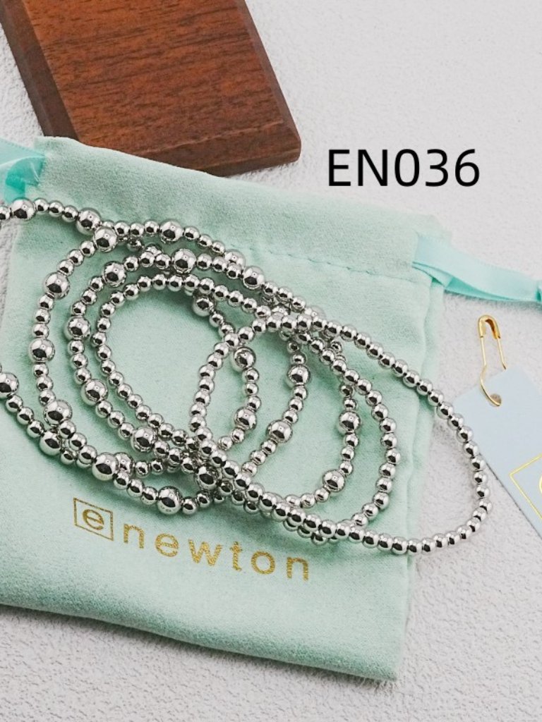 Enewton Platinum Bead Five-Piece Bracelet Set